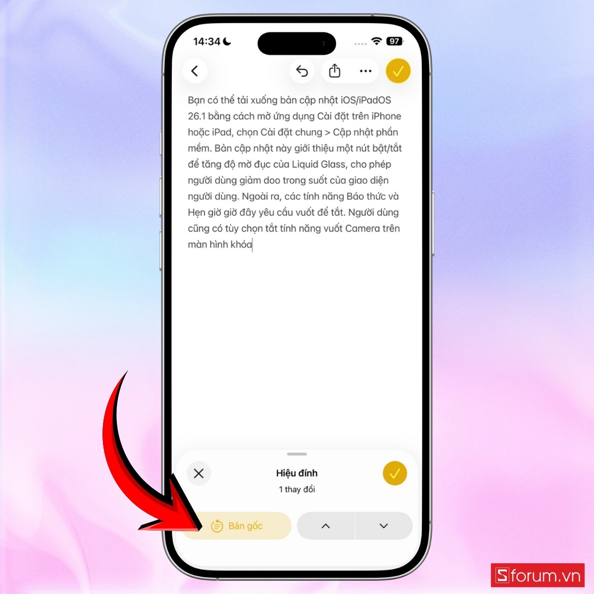 Các cách sử dụng Công cụ viết trên iOS 26.1 bước 6