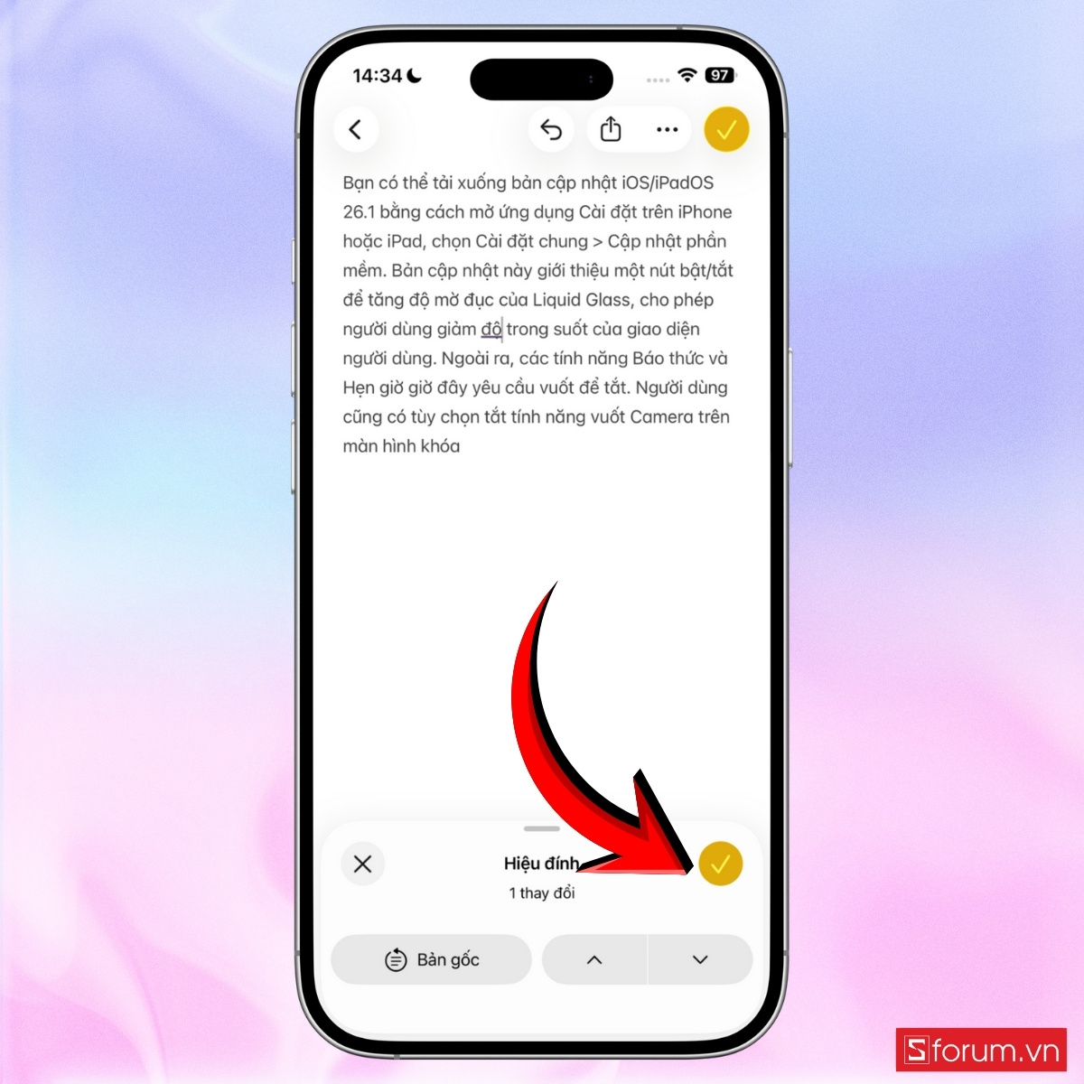 Các cách sử dụng Công cụ viết trên iOS 26.1 bước 5