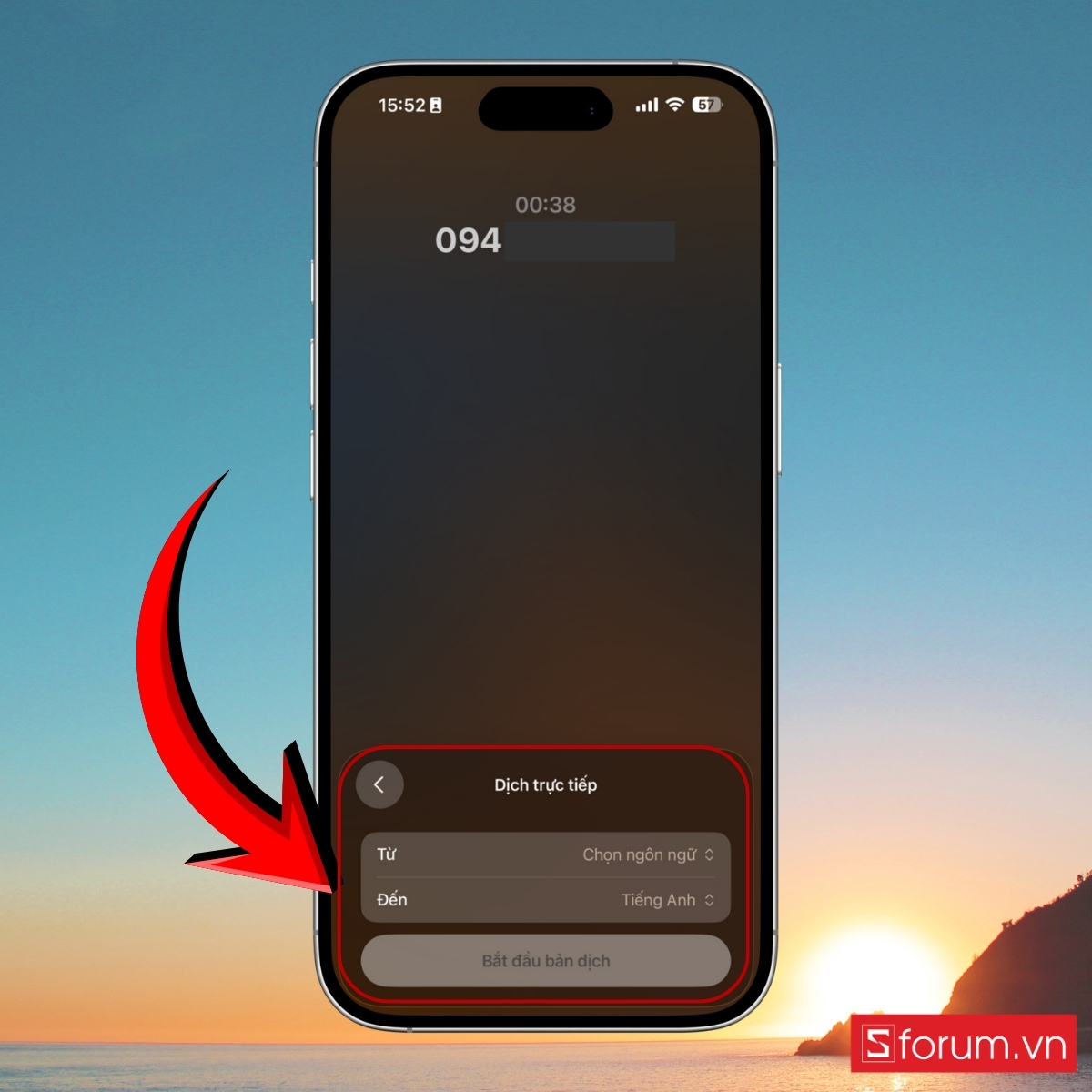 Cách dịch cuộc gọi thoại trong ứng dụng Điện thoại bước 3