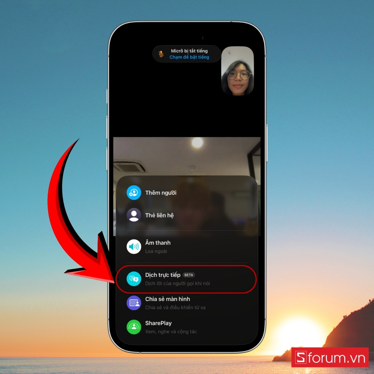 Cách dịch hội thoại trong cuộc gọi FaceTime bước 2
