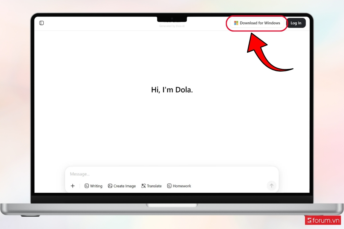 Sử dụng Dola AI trên máy tính Windows bước 1