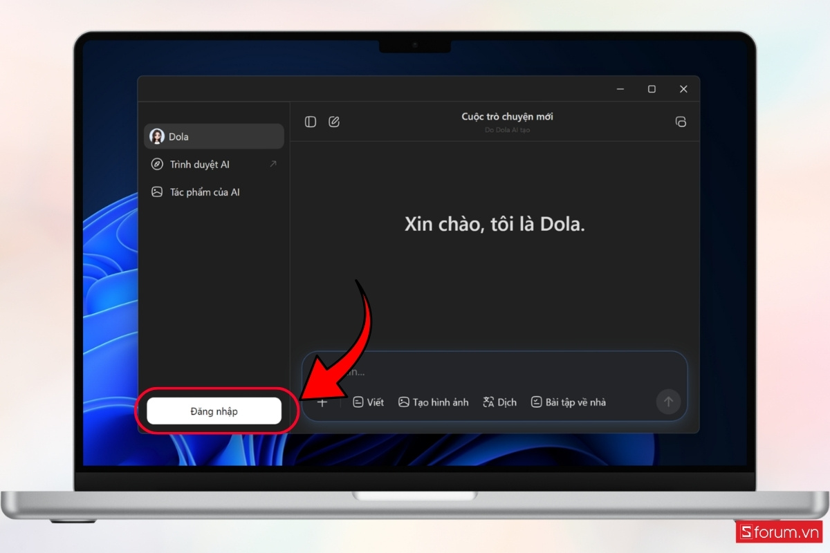 Sử dụng Dola AI trên máy tính Windows bước 4