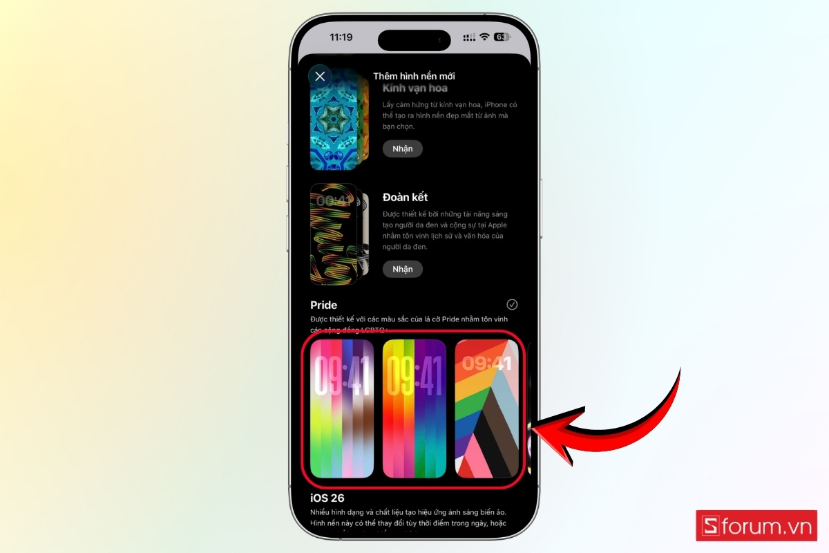 Cách cài đặt hình nền iOS 26.5 bước 6