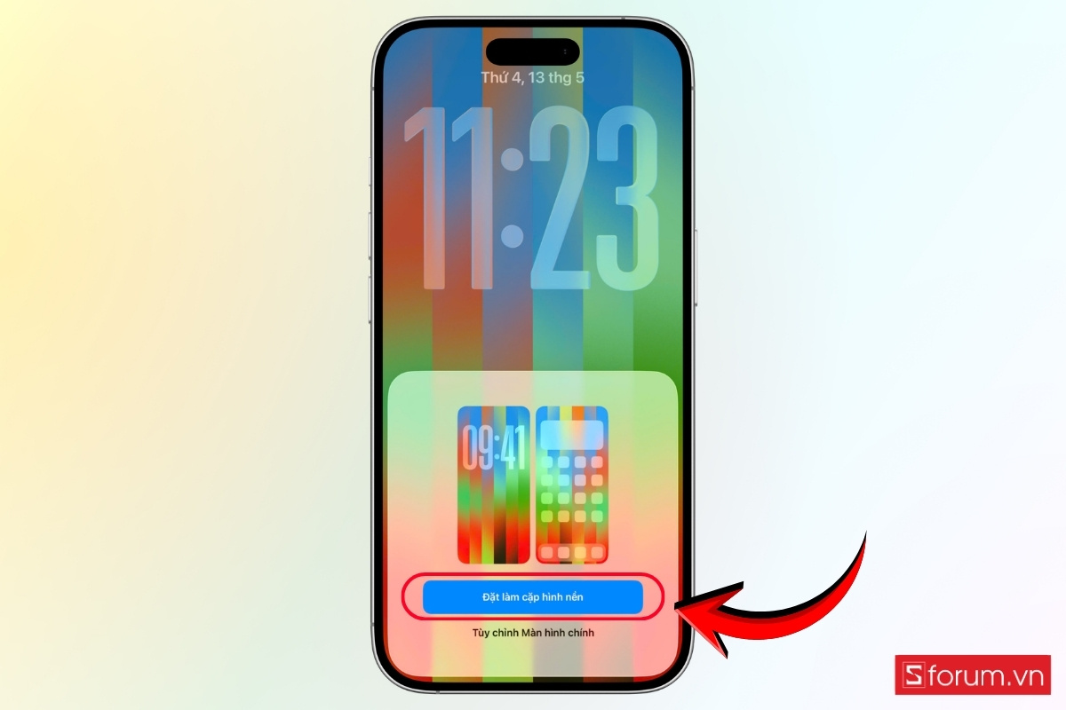Cách cài đặt hình nền iOS 26.5 bước 11