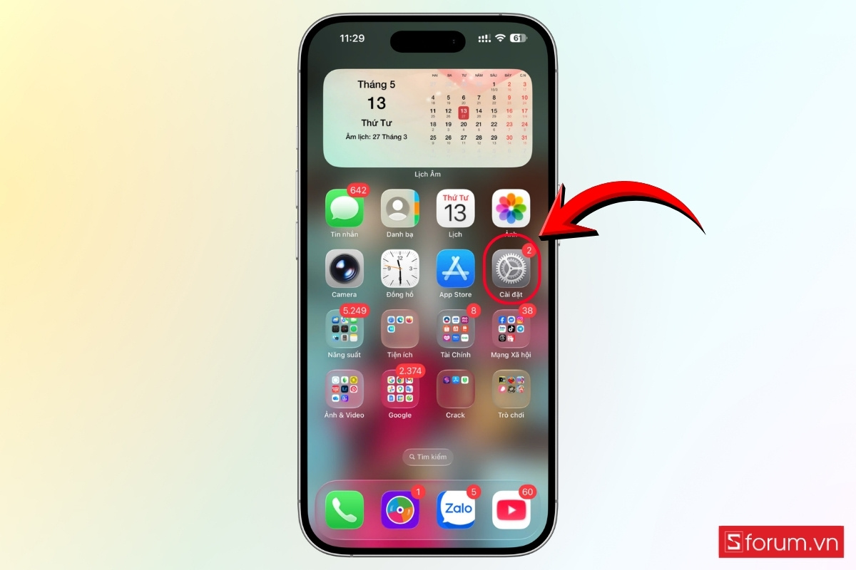 Cách cài đặt hình nền iOS 26.5 bước 2