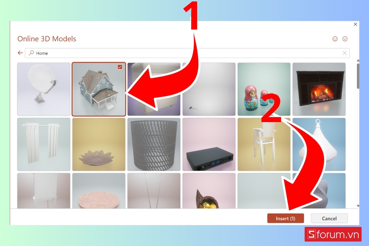 Chèn mô hình 3D vào slide PowerPoint bước 8