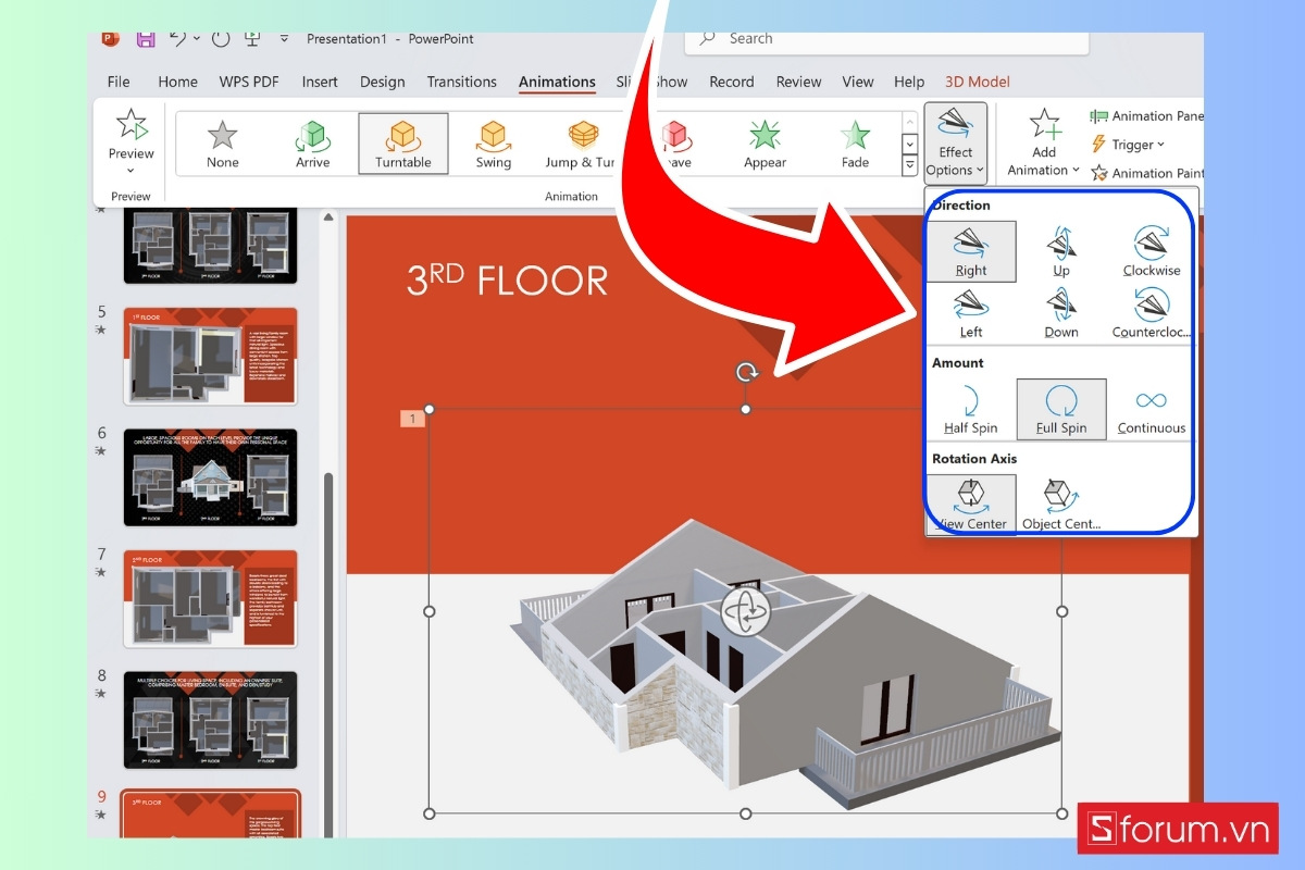 Thêm hiệu ứng chuyển động cho mô hình 3D bước 3