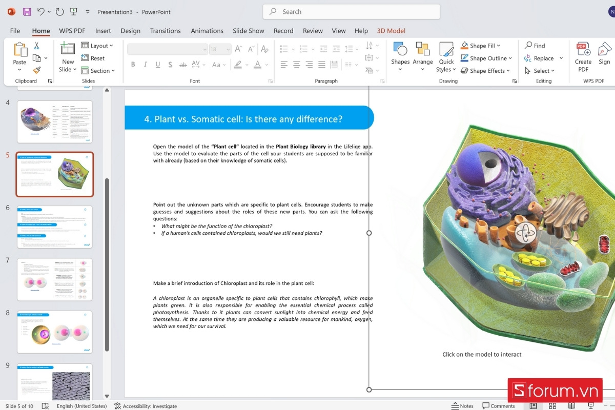 Một vài lưu ý khi sử dụng mô hình 3D trong bài thuyết trình