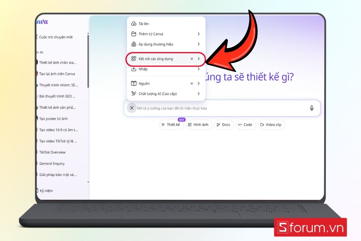 Hướng dẫn kết nối Gmail với Canva AI bước 1