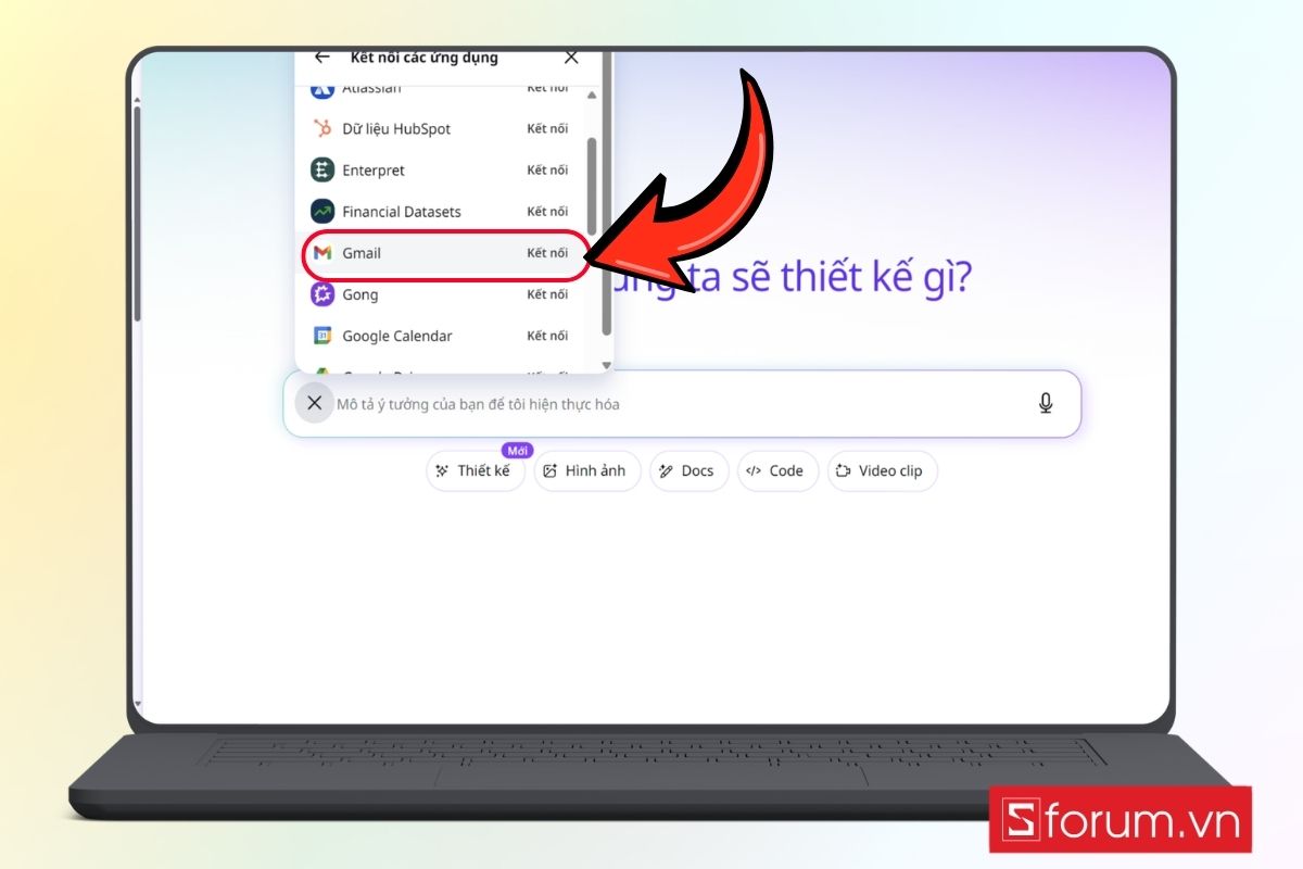 Hướng dẫn kết nối Gmail với Canva AI bước 2