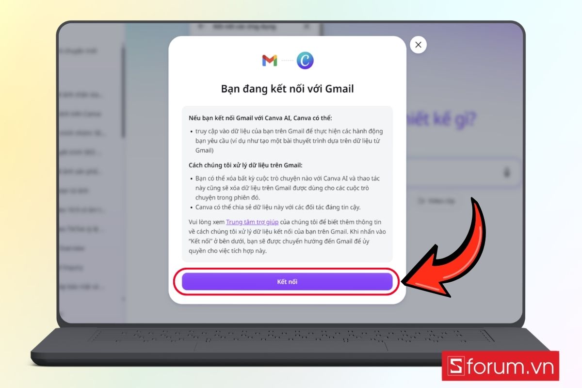 Hướng dẫn kết nối Gmail với Canva AI bước 3