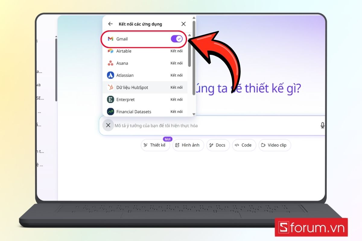 Hướng dẫn kết nối Gmail với Canva AI bước 5