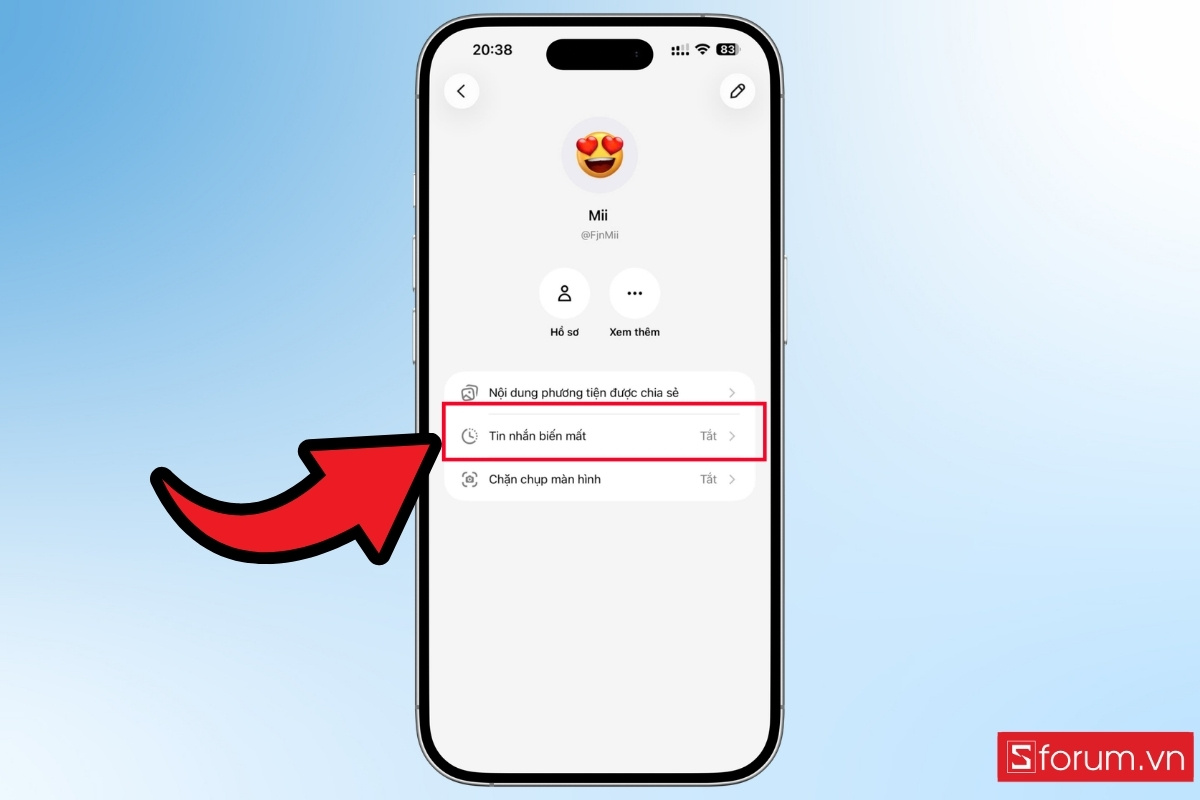 Hướng dẫn bật tin nhắn biến mất trên Xchat bước 2