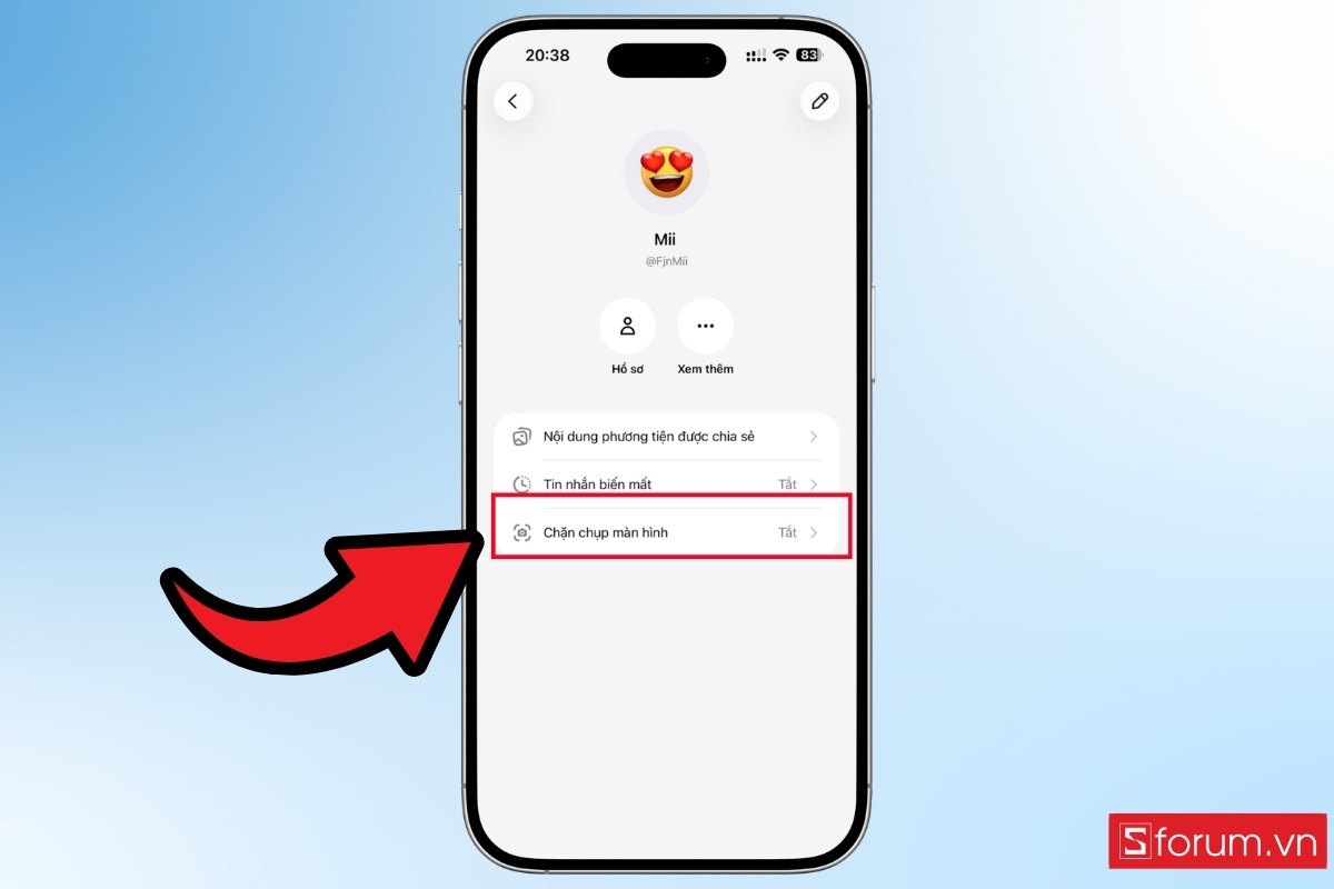 Cách tắt chụp màn hình trong XChat bước 2