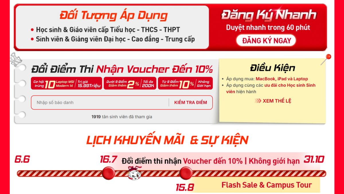 Hướng dẫn tra điểm thi, đổi điểm thi trực tiếp trên web CellphoneS