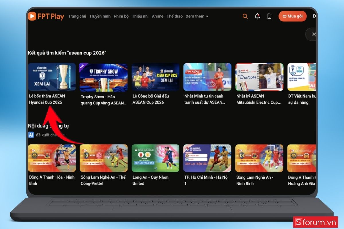 Hướng dẫn xem ASEAN Cup 2026 trên website FPT Play bước 6