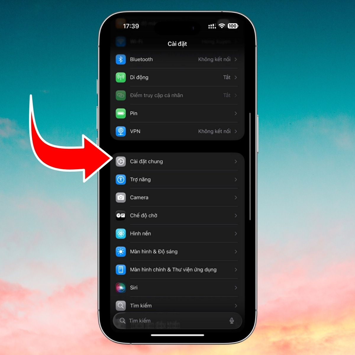 Truy cập Cài đặt trên iPhone