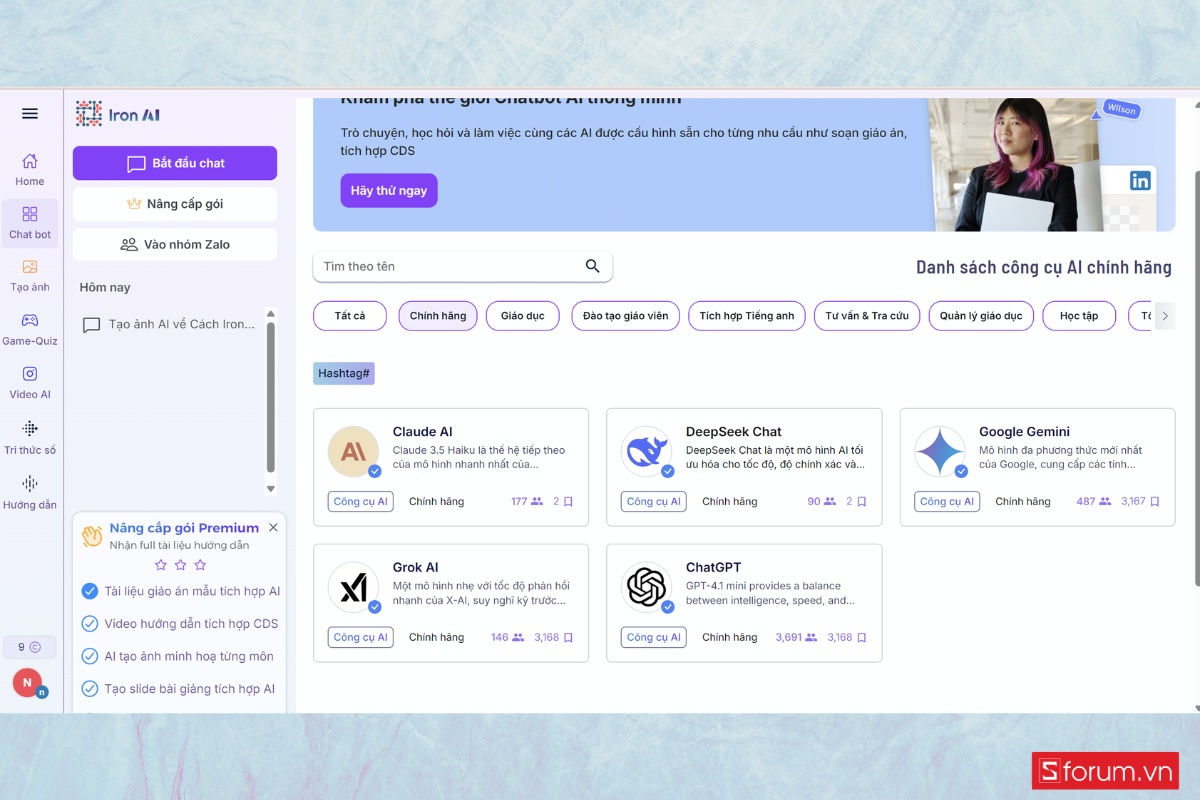 Các tính năng nổi bật của Iron AI chatbot