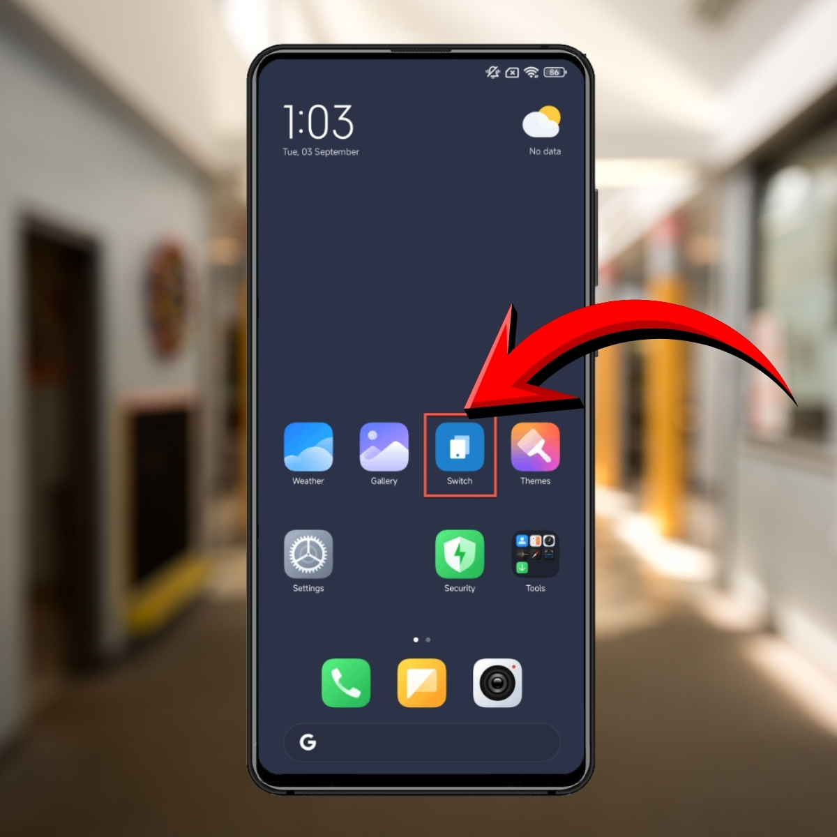 Cách chuyển về không gian thứ nhất trên điện thoại Xiaomi bước 1