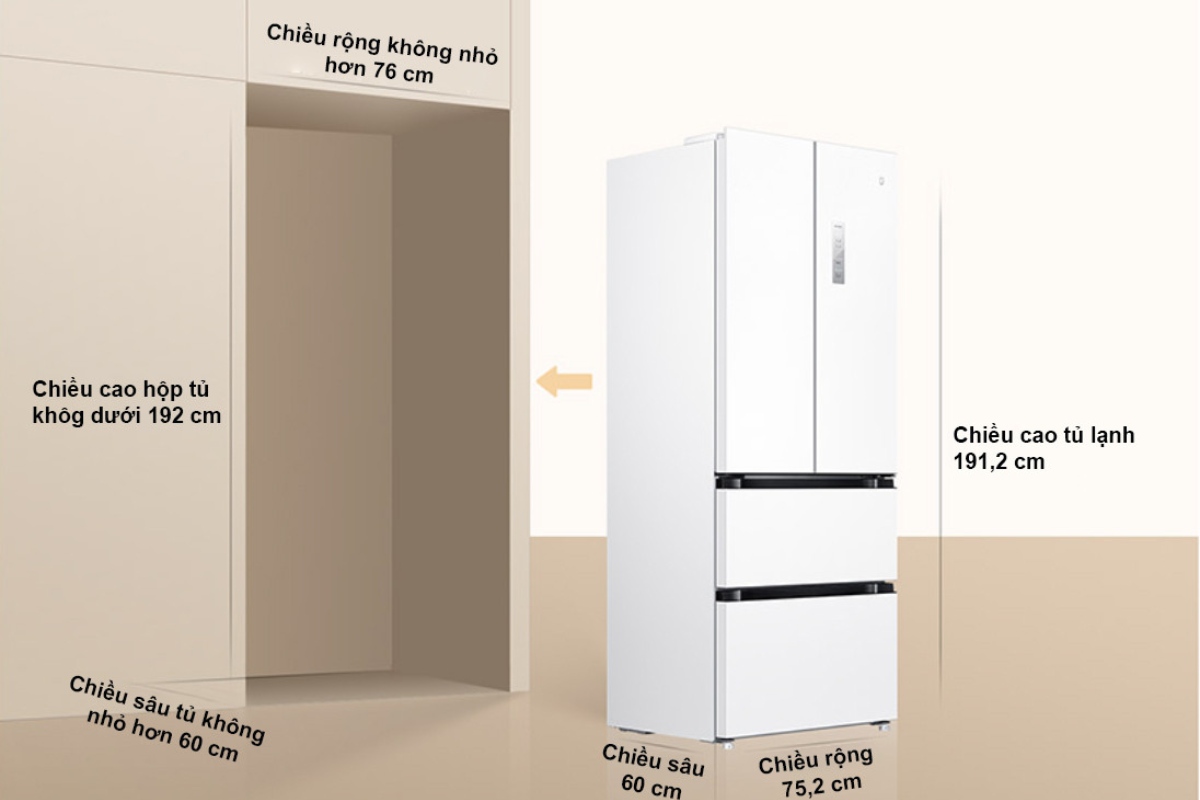 Kích thước tủ lạnh Xiaomi Mijia cho gia đình trẻ từ 256L đến 439L