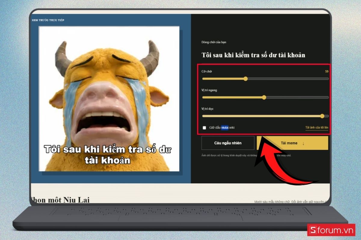 Cách tạo meme Niu Lai đơn giản bước 3