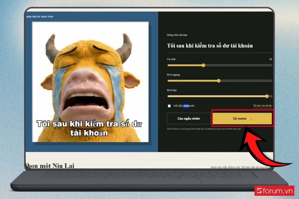 Cách tạo meme Niu Lai đơn giản bước 4