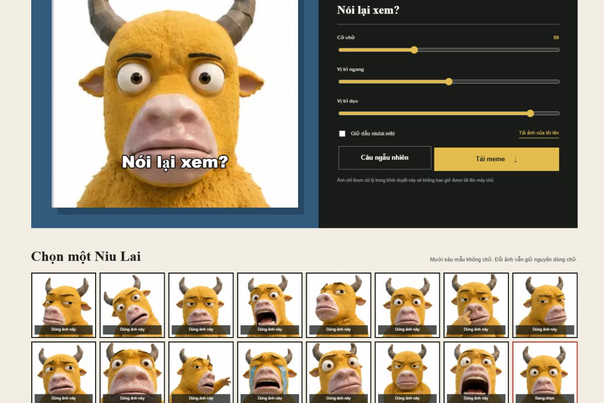 Lưu ý khi sử dụng ảnh meme Niu Lai