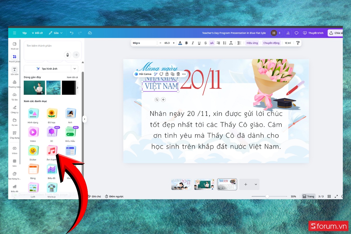 Hướng dẫn làm video tri ân thầy cô trên Canva đơn giản mà ý nghĩa bước 7