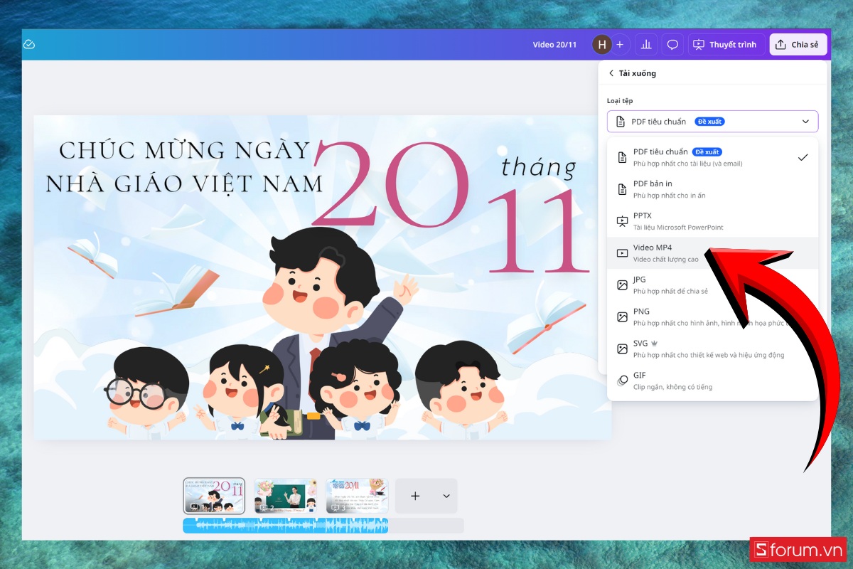 Hướng dẫn làm video tri ân thầy cô trên Canva đơn giản mà ý nghĩa bước 12