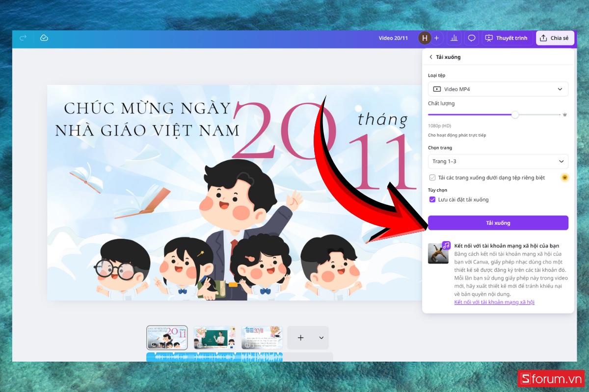 Hướng dẫn làm video tri ân thầy cô trên Canva đơn giản mà ý nghĩa bước 13