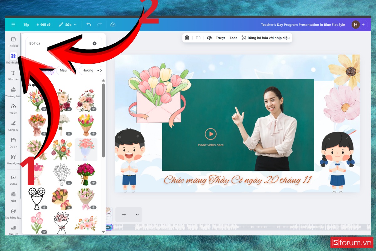 Hướng dẫn làm video tri ân thầy cô trên Canva đơn giản mà ý nghĩa bước 6