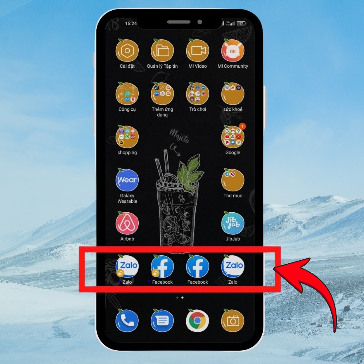 Hoàn tất và kiểm tra ngoài màn hình chính