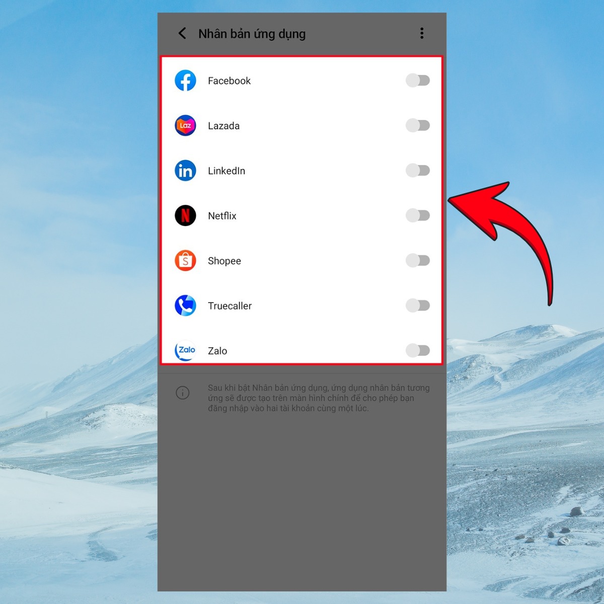 Lựa chọn ứng dụng