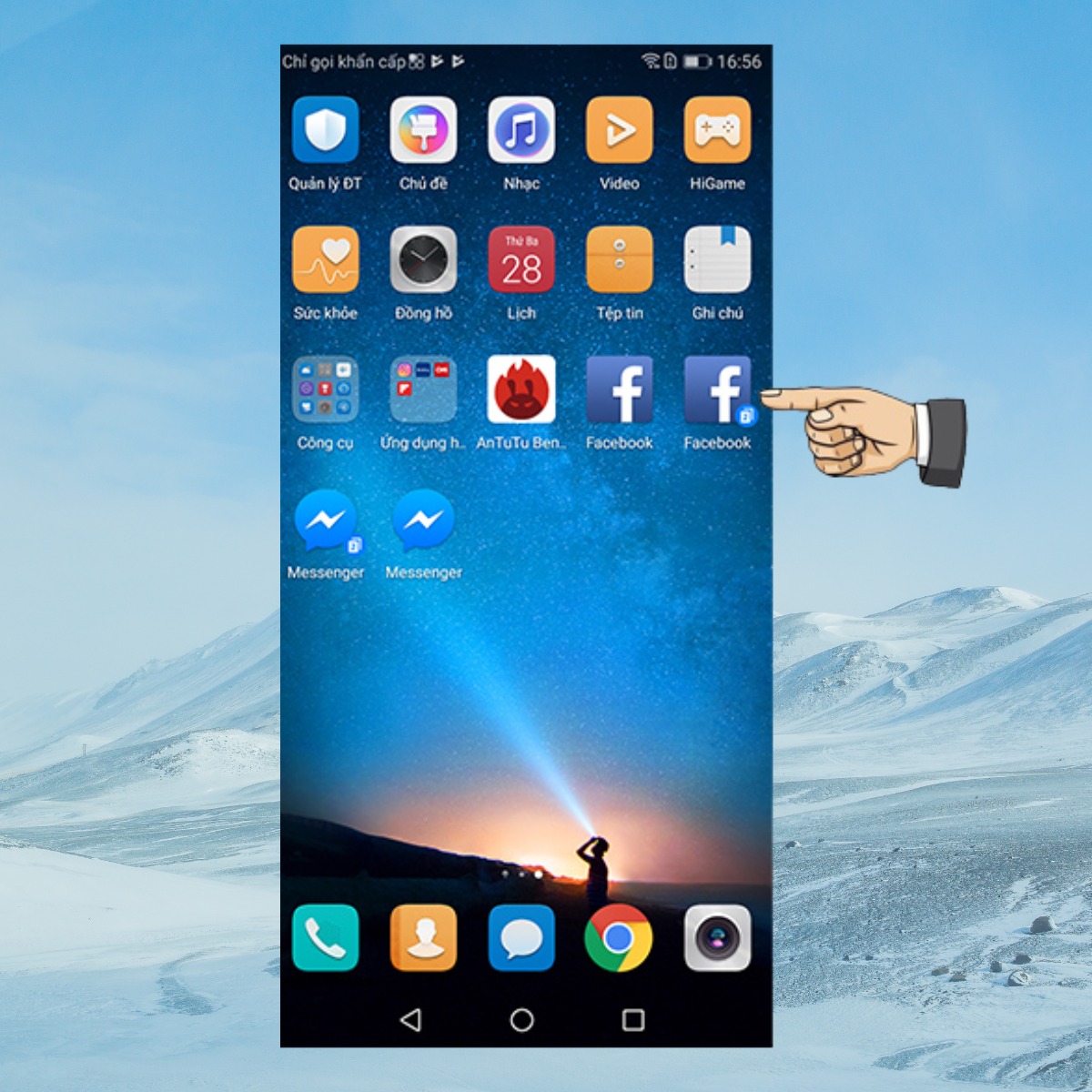 Chờ hệ thống xử lý và thoát ra màn hình chính