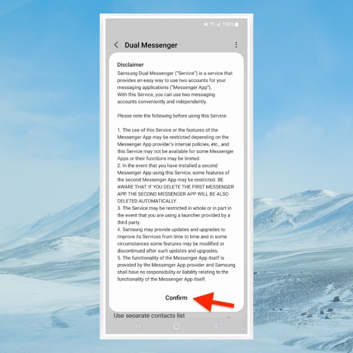 Nhấn Xác nhận và chờ vài giây