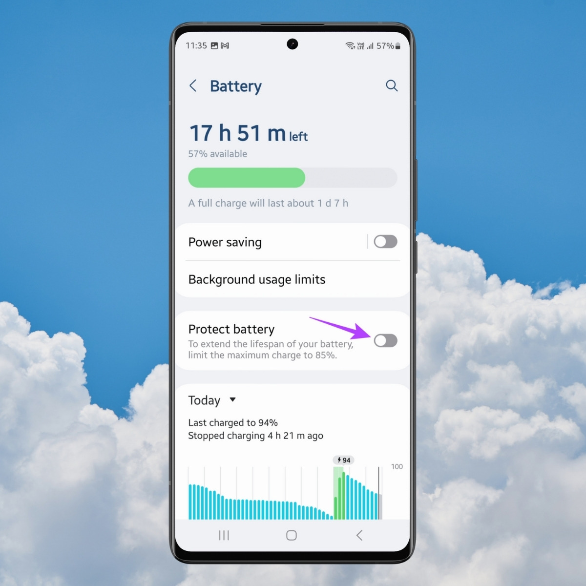 Tắt tính năng Bảo vệ pin
