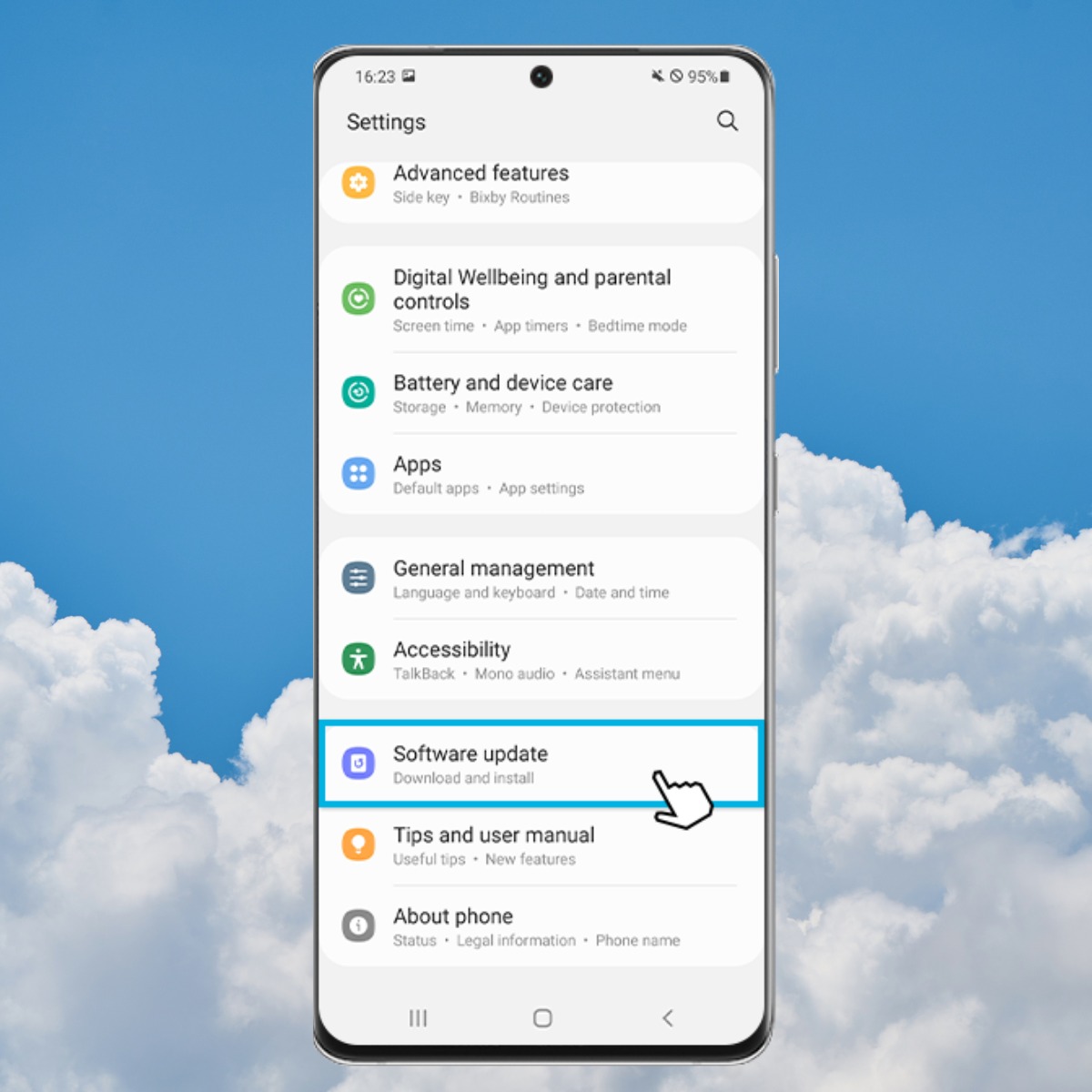 Chọn Cập nhật phần mềm