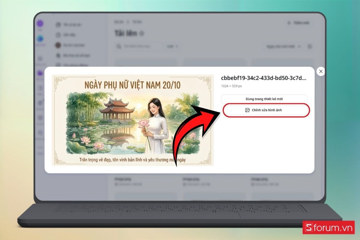 Cách sửa lỗi chữ trên thiệp, poster AI bằng Canva bước 3