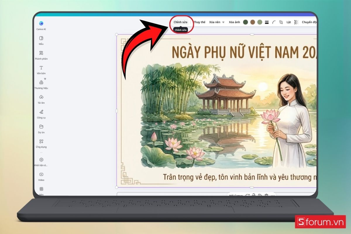 Cách sửa lỗi chữ trên thiệp, poster AI bằng Canva bước 5
