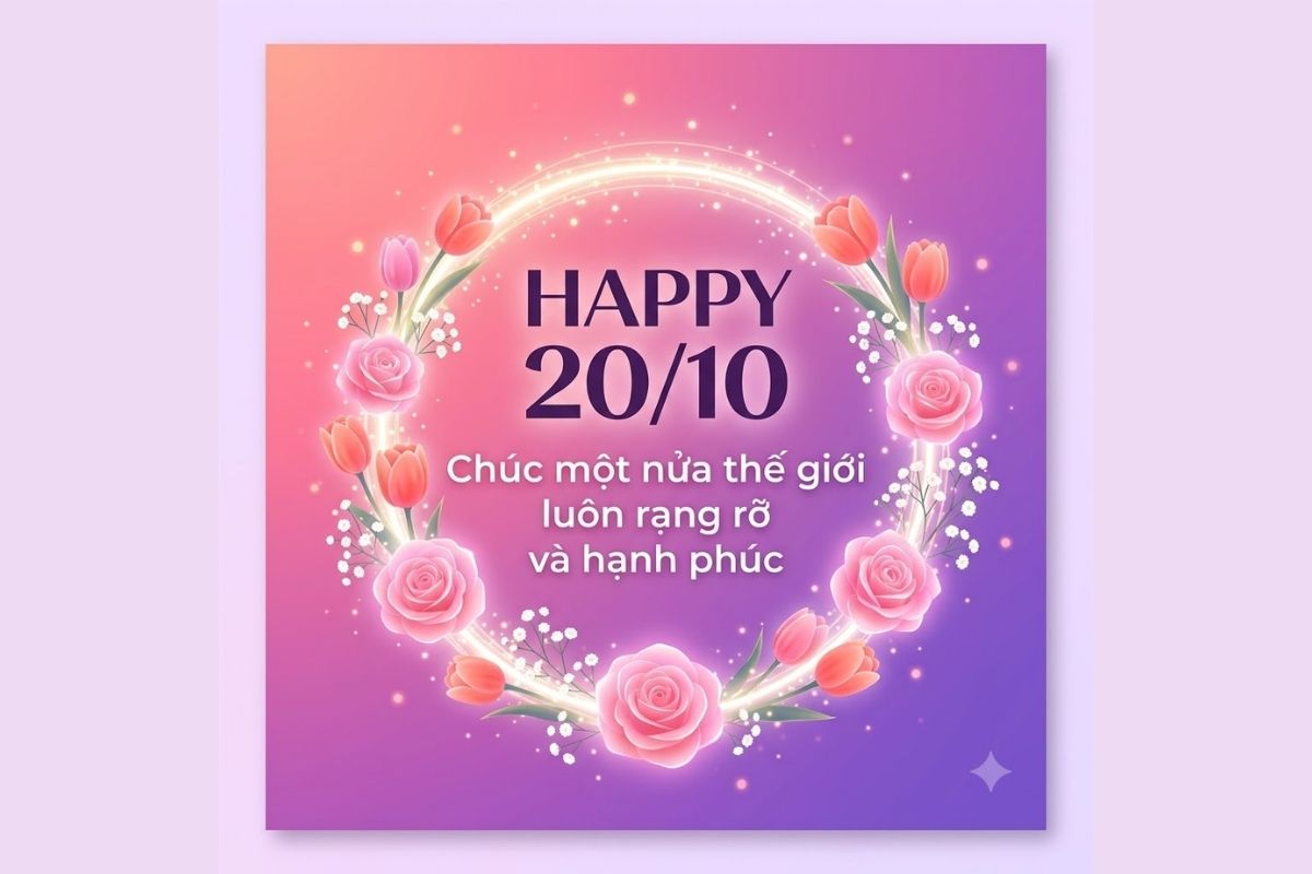 Prompt tạo thiệp 20/10 dạng thiệp nổi bật trên mạng xã hội