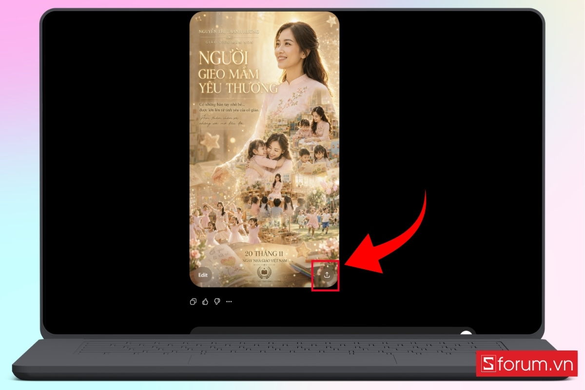 Cách sử dụng ChatGPT Image 2 để tạo poster vinh danh nghề giáo bước 6