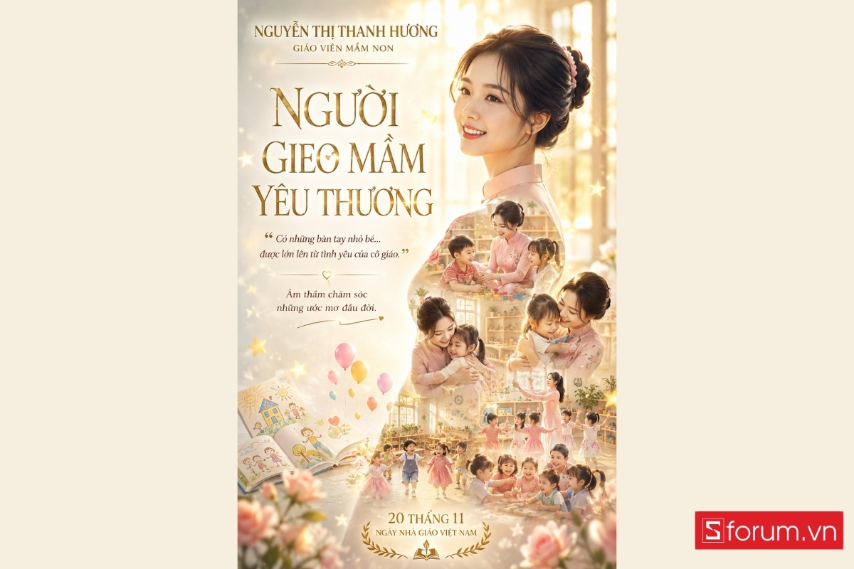 Mẹo tạo ảnh poster vinh danh nghề giáo chuyên nghiệp