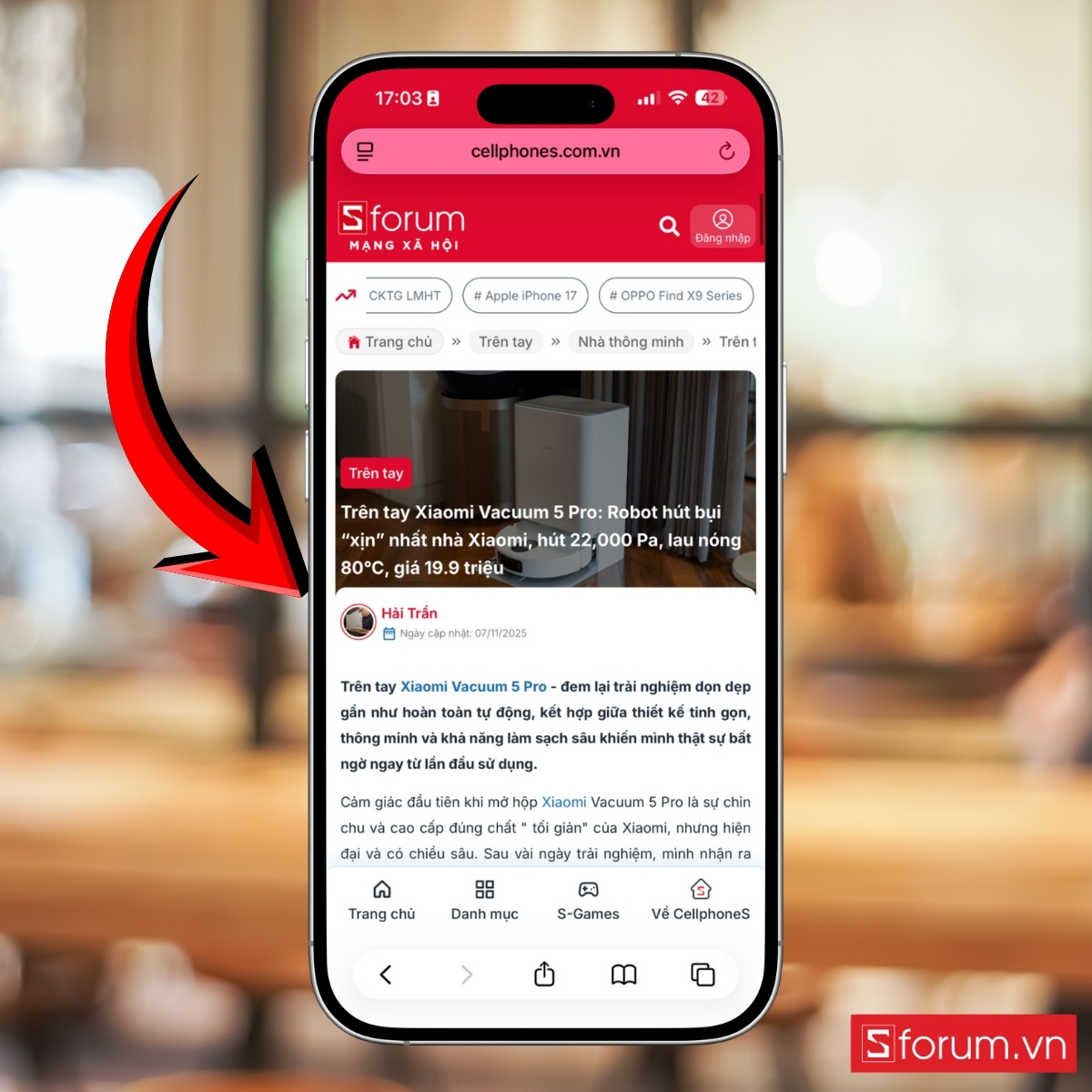 Cách sử dụng Safari với Apple Intelligence để tóm tắt nội dung trang web bước 1