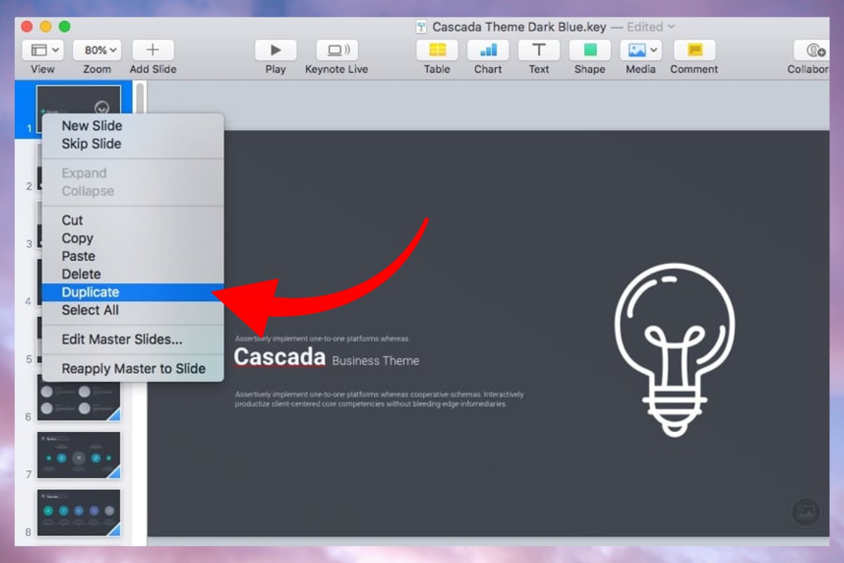 Hướng dẫn chi tiết cách sử dụng Magic Move trong Keynote bước 1