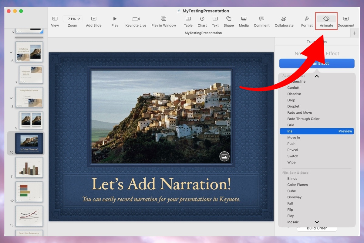 Hướng dẫn chi tiết cách sử dụng Magic Move trong Keynote bước 2