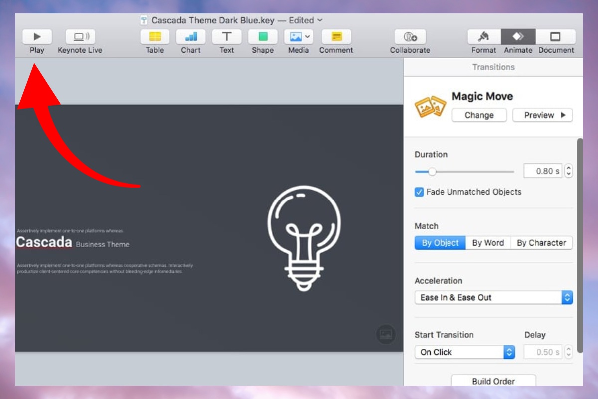 Hướng dẫn chi tiết cách sử dụng Magic Move trong Keynote bước 5