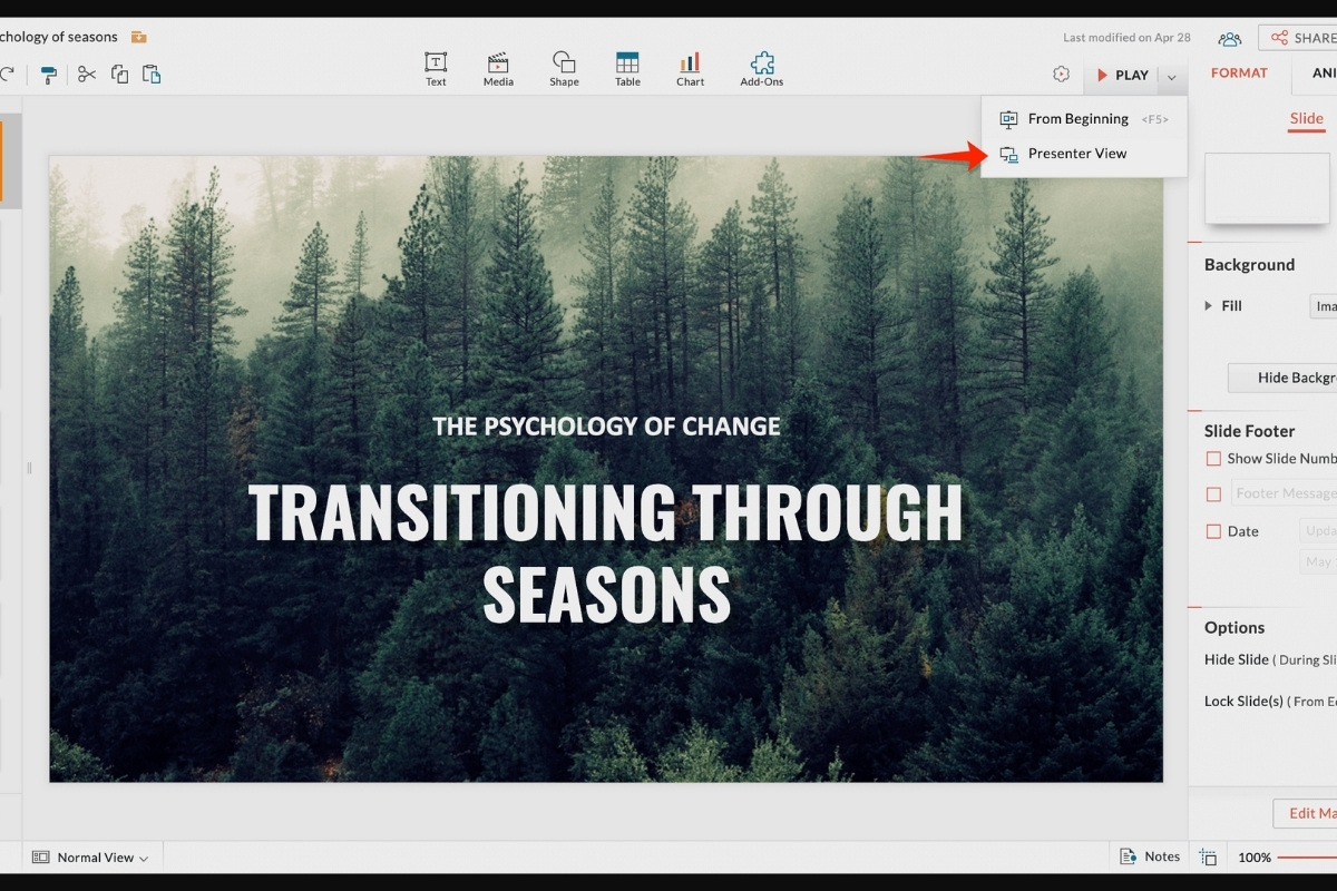 Sử dụng Presenter View để xem ghi chú khi thuyết trình