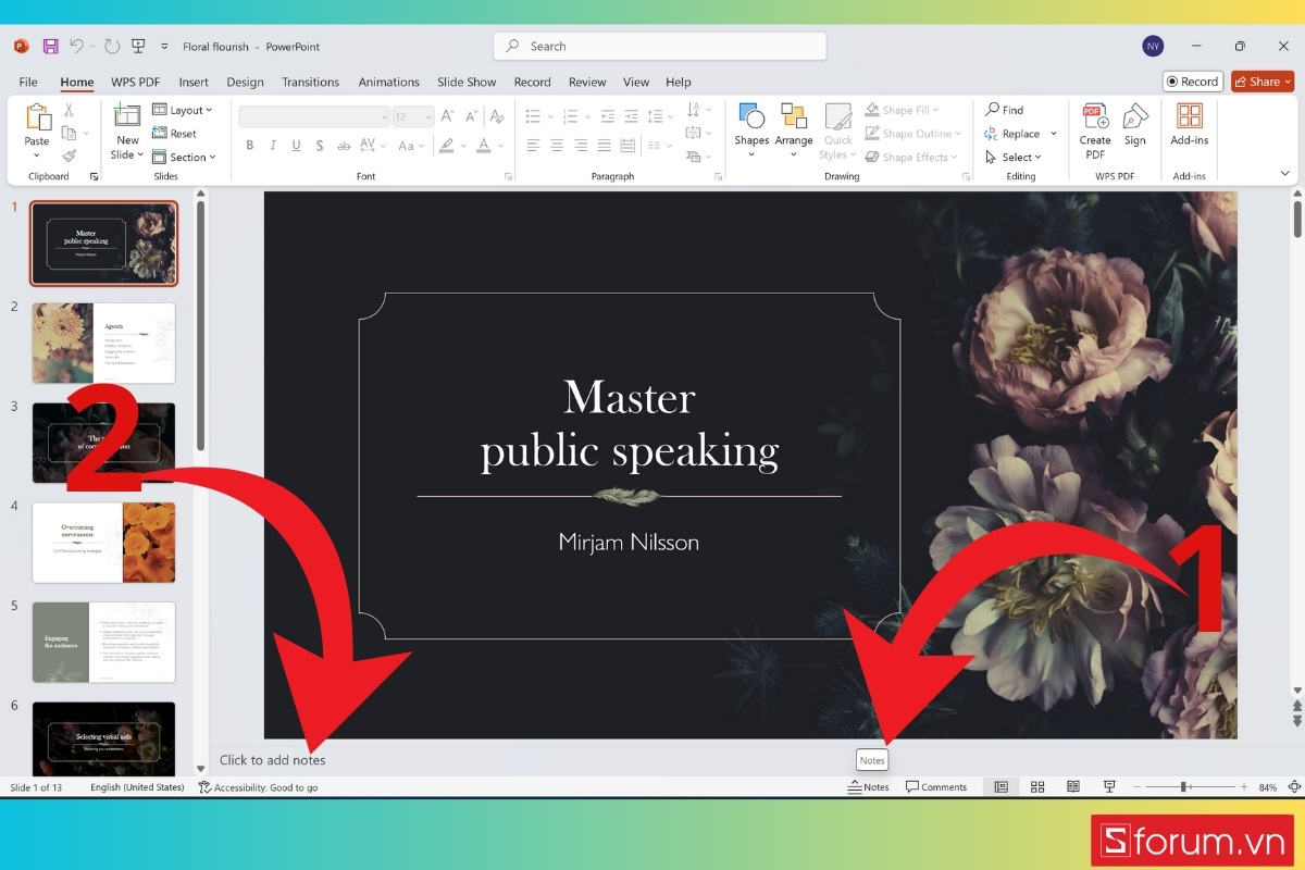 Các bước chi tiết để sử dụng Presenter View khi thuyết trình bước 1