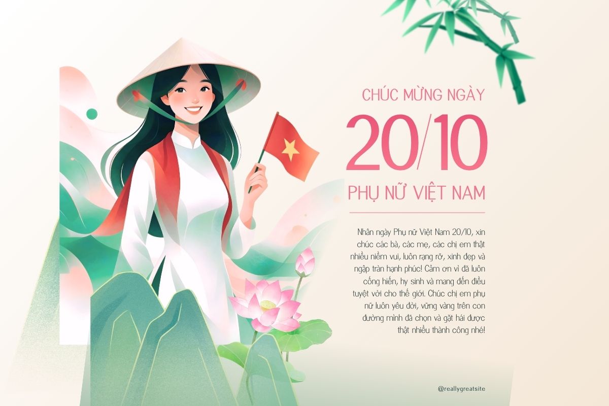 Ngày 20/10 là dịp đặc biệt để gửi gắm lời yêu thương đến mẹ, vợ, bạn gái