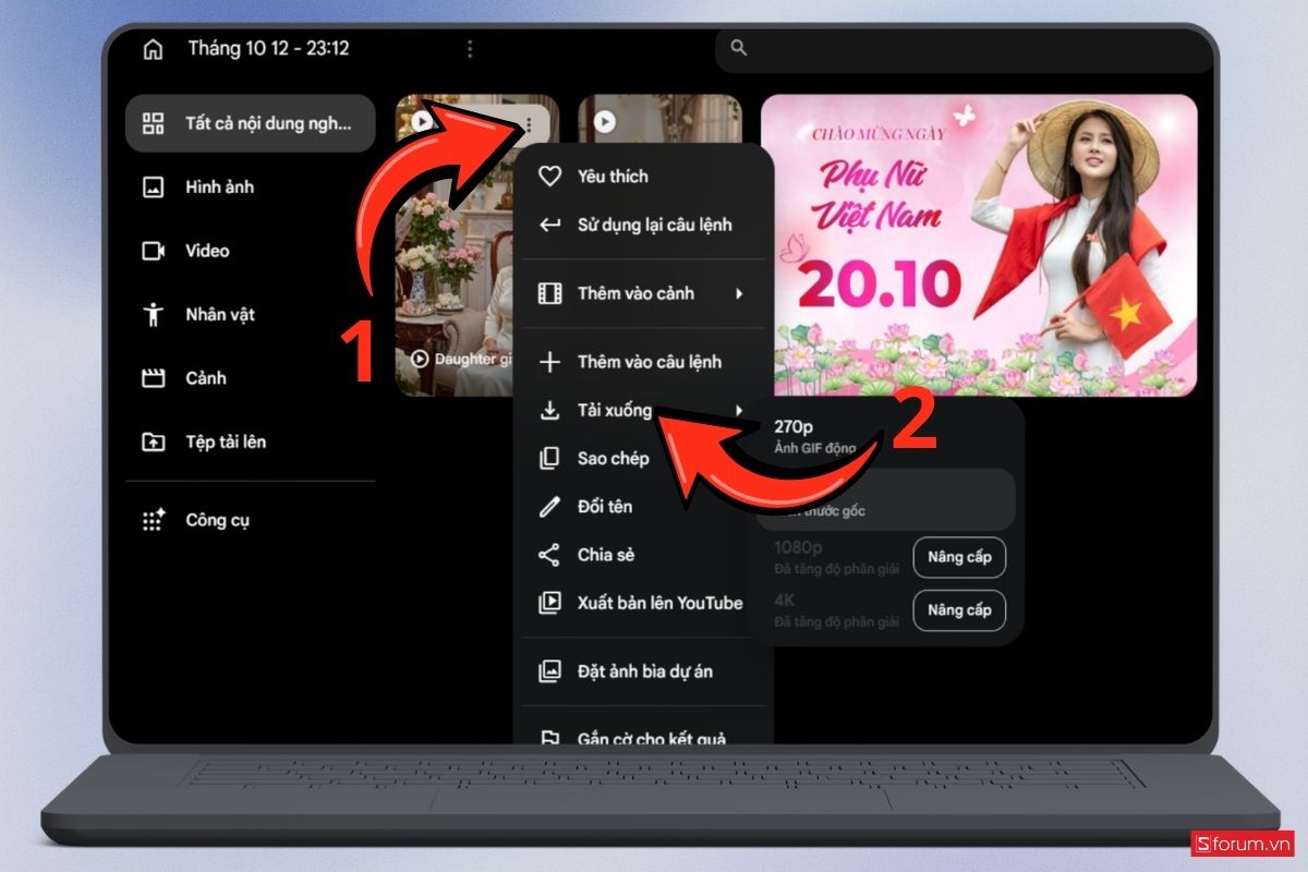 Cách tạo video chúc mừng 20/10 bằng AI trên Flow bước 7